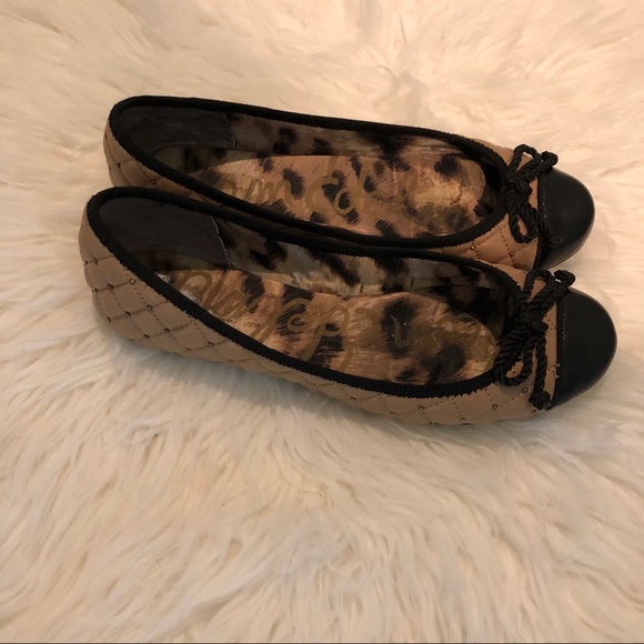 🌾2xHP🌾SAM EDELMAN Quilted Leather Ballet Flats - Picture 2 of 8